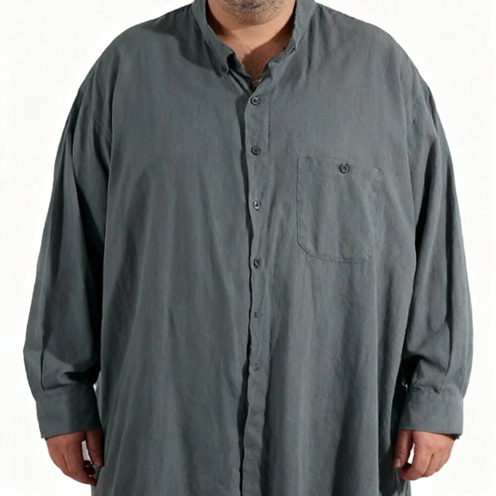 Outfitter Men's Grey Herringbone Business Casual Dress Shirt Size 3XLT